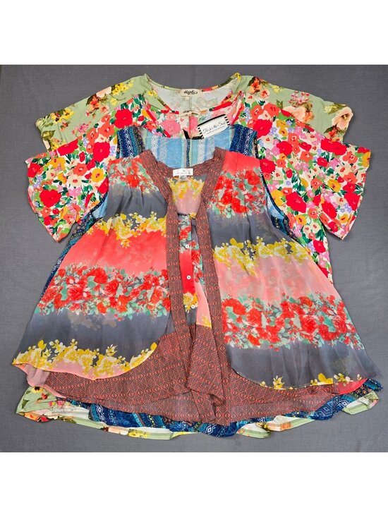 Haptics Tops - 4 Pc LOT Womens 3X Haptics Dress Tops Boho Floral Feminine